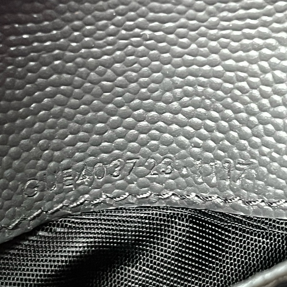 Saint Laurent Grey Pebbled Leather Compact Wallet with White Trim - Picture 9 of 10